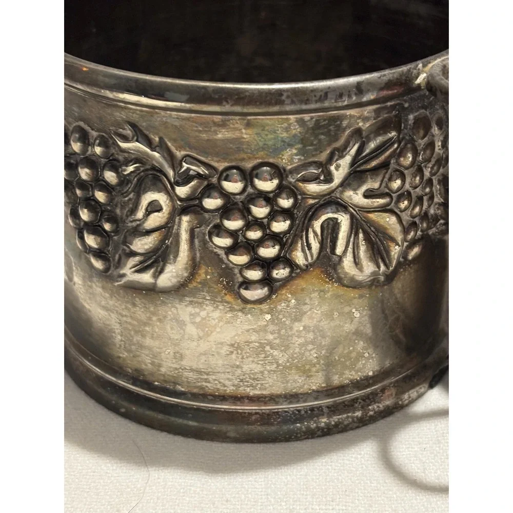 Vintage French SILEA Silvertone Twin Wine Bottle Holder with Stoppers